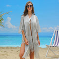 Tassel Mesh Shawl Wholesale Split Beach Cover up Custom logo Bikini Outerwear Factory Directly