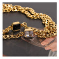 Carline Fashion Zircon Jewelry Cuban Chian Stainless Steel Trendy 18K Gold Plated With Zircons Necklace Custom for Women Girls