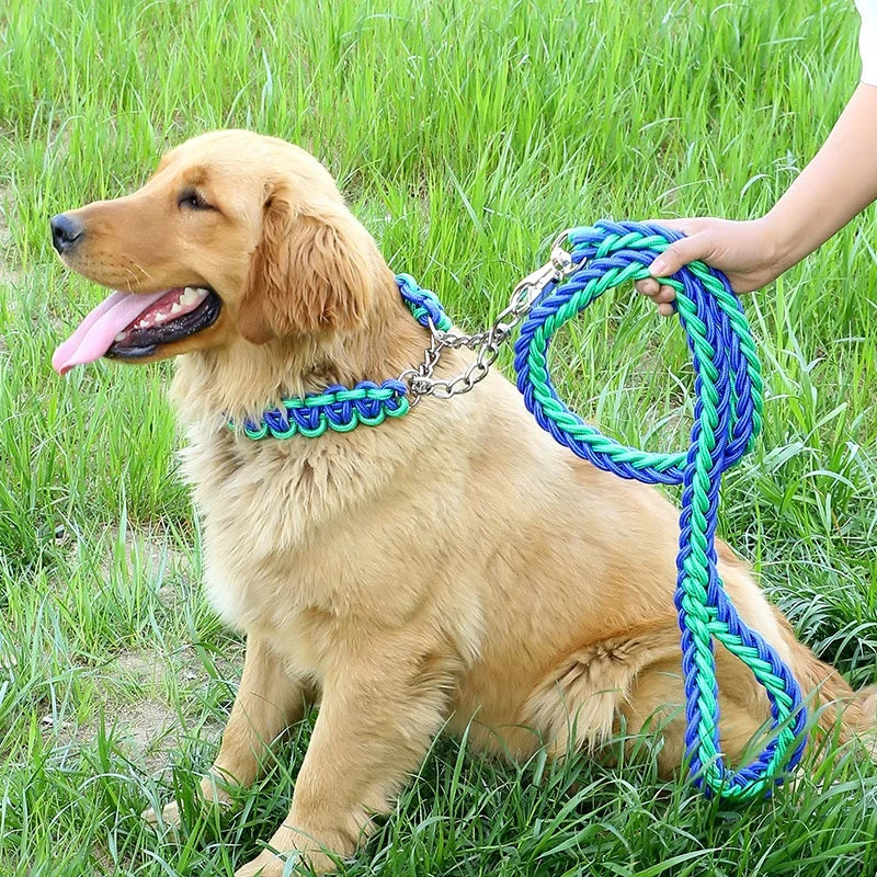 Heavy Duty Braided Custom Dogs Leads Manufacturer Designer Luxury Nylon Rope Pet Dog Leashes Rope Pet Products Collar Dog Leash
