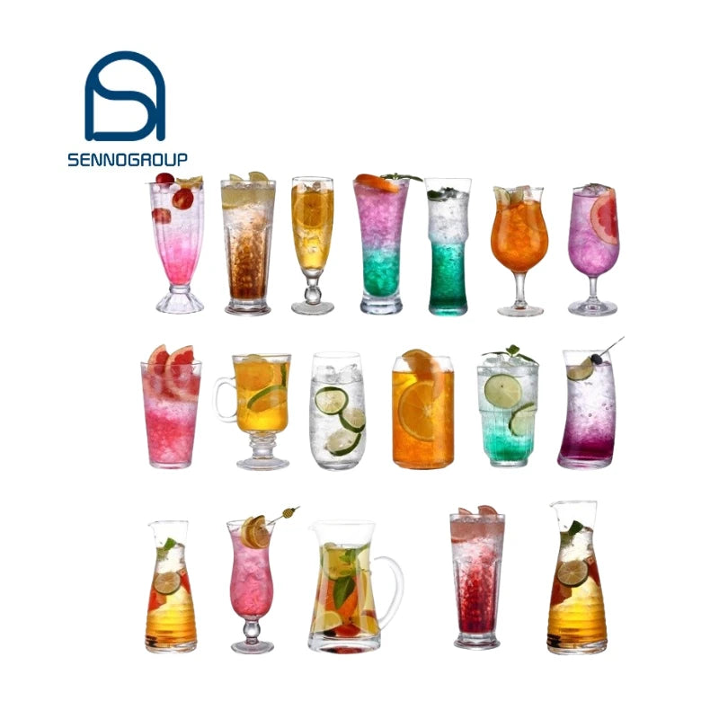 Wholesale Party bar Juice Glass Creative Reusable Goblet Cup clear Cups Heat-resisting Cocktail Drinking Glass for Milkshake Cup