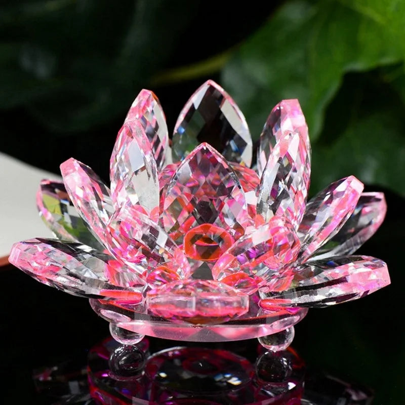 MH-LH003 Red Glass Crystal Lotus Flower Wedding Favor