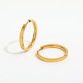 Trendy Earring 18K PVD Gold Plated Simple Smooth Hoop Earrings for Women Stainless Steel Earrings Wholesale