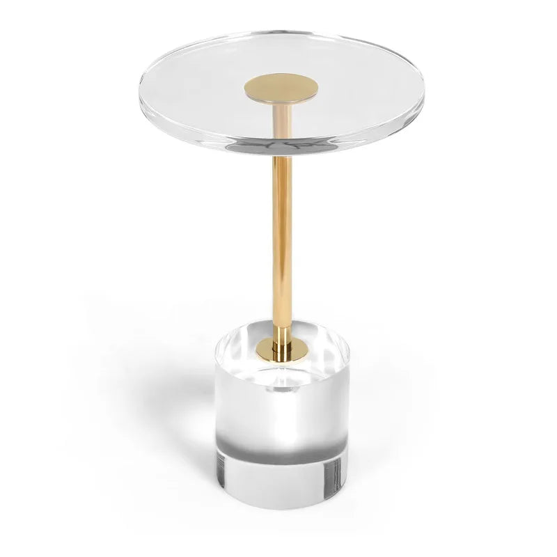 Modern Luxury round Sofa End Side Table Transparent Acrylic Coffee Table Foldable Home Furniture for Living Room Factory Price