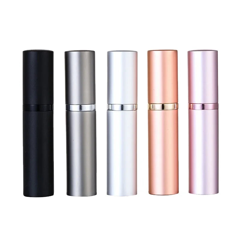 5ml Metal Perfume Oil Bottles Aluminum Frosted Pink/Gray/Black Refillable Vials Flat Airless Aluminium Cream Tube Packaging