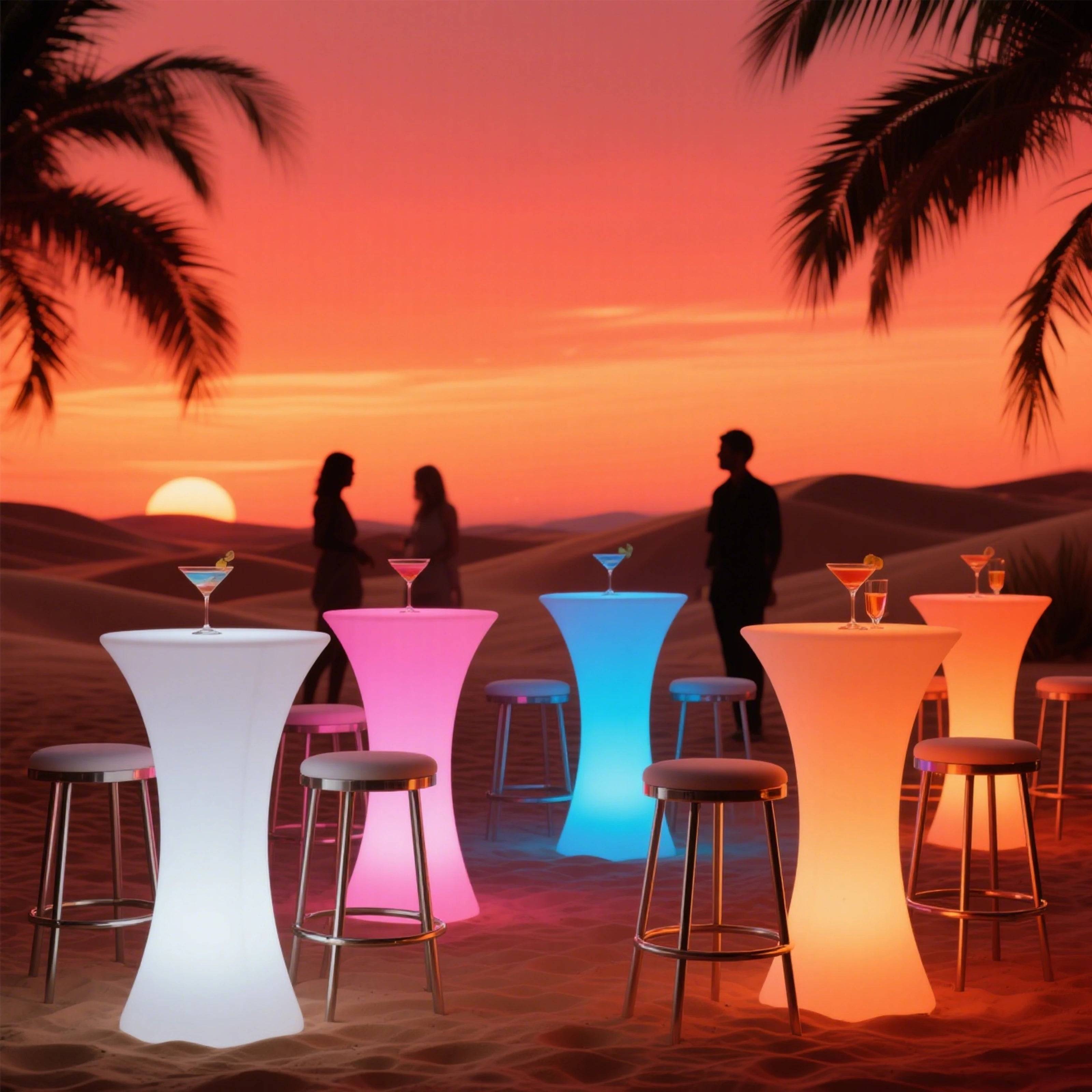 High Cocktail bar Tables /Light up LED Bar Cocktail Table for Party Event Nightclub Wedding Bar Use