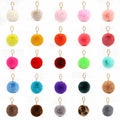 Fashion Pom Pom Ball Keychain Ball Key Chain for Gift Fluffy Fur Pompon Fur Cute Puffy Bunny Plush HY Round 1pc/opp Bag 2-3 Days