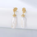 Luxury Vintage Irregular Baroque Freshwater Pearl Psj S 925 Sterling Silver 14k Gold Plated Cubic Zircon Drop Earrings