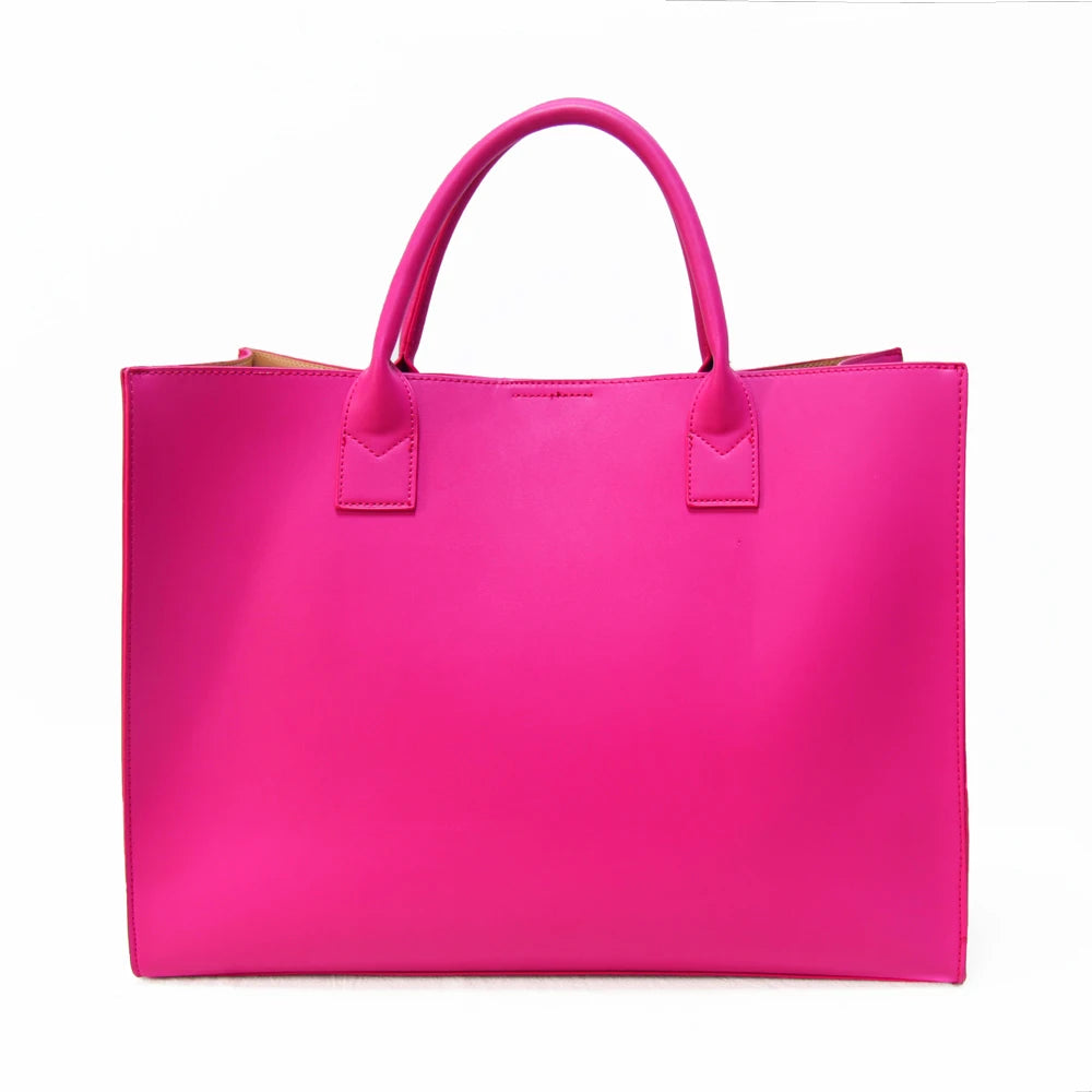 Brand New Vegan Leather Casual "I Speak Fluent French/Italian" Tote Bag Shopping Bag Travel Tote Bag
