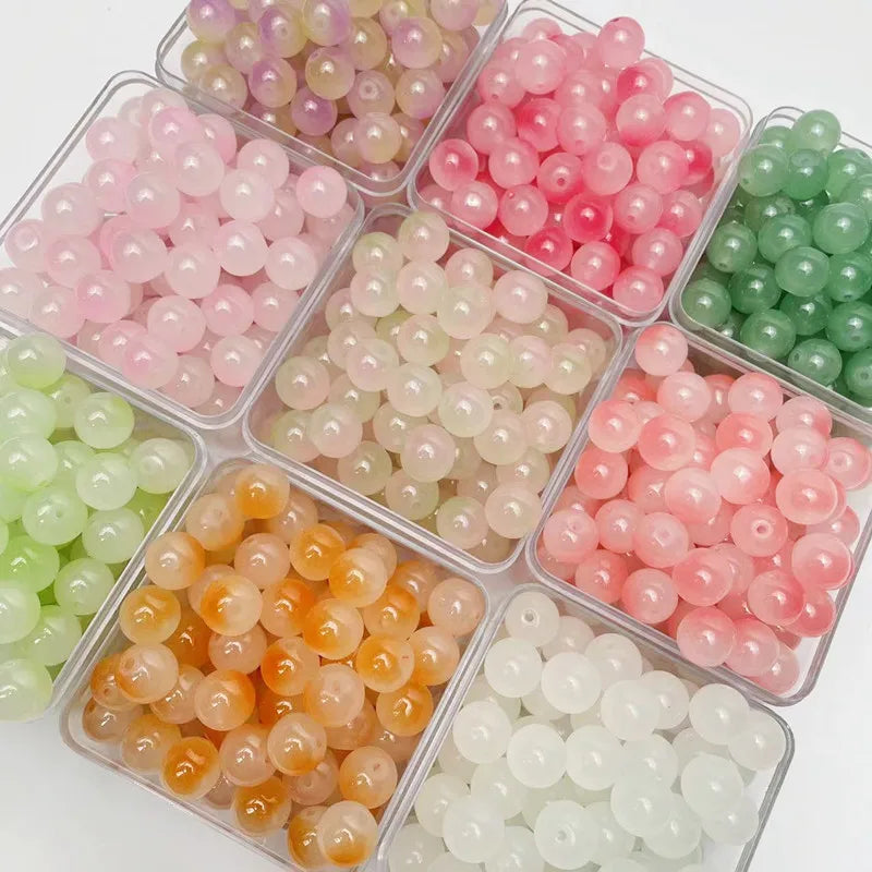 8mm 10mm Transparent Color Round Crystal Glass Beads for Bracelet Earring Necklace Making