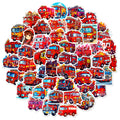 50pcs Cool Firefighter Decals Fighting Engine Vehicles Cute Cartoon Fire Truck Sticker