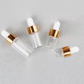 Wholesale Tiny Glass Dropper Vial 1ml 2ml 3ml 5ml Empty Clear Brown Gold Glass Pipette Vial for Essential Oil Serum Sample