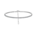 RINNTIN SB191 Fashion Gold Plated 925 Sterling Silver Adjustable Single Row Classic 2mm Zircon Tennis Bracelets Jewelry Women