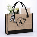 Wholesale Custom Made Personalized Monogrammed Recycled Good Teacher Gift Canvas Jute Tote Bag in Bulk