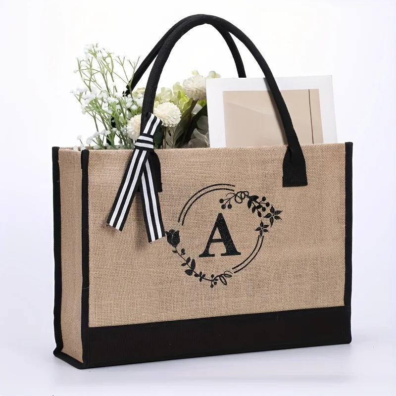 Wholesale Custom Made Personalized Monogrammed Recycled Good Teacher Gift Canvas Jute Tote Bag in Bulk