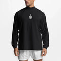 Oversized Long Sleeve T-shirt Mens Cotton Dropped Shoulder Loose Sports Fitness T Shirt Autumn Gym Bodybuilding Tops Tees