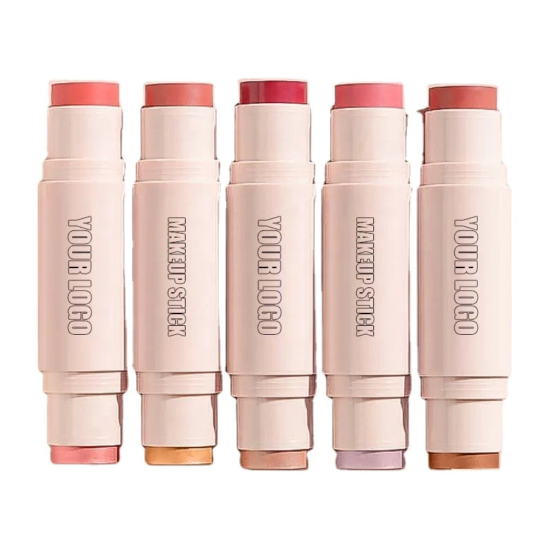 Wholesale Private Label Dewy Luminosity Makeup Blusher and Highlighter Glamour Lips Eye Cheek Tint Cream Stick Highlighter Blush