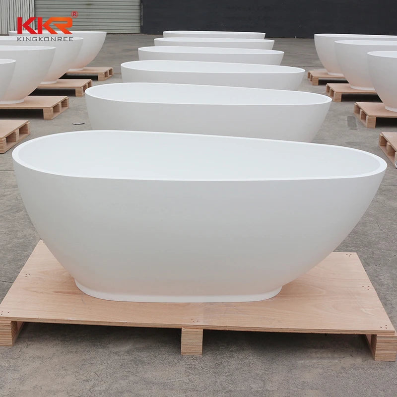 Luxury Artificial Stone Soaking Bathtub Freestanding Spa Shower Tub with 3 Year Warranty for Bathroom Use