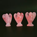 Huiying Handmade Animal Rose Quartz Carved Stones Gift Natural Crystal Angel Carvings Statue Wholesale Decoration Crafts 2 Inch