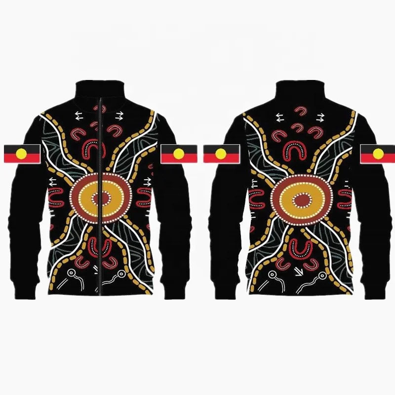 Custom 3D Digital Print Full Zipper up Fleece Casual Autumn Windproof Outdoor Flare Sleeve Unisex Hoodie