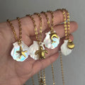 2025 Classic Bohemia Beach Shell Conch Statement Choker Necklace for Women Stainless Steel Link Chain