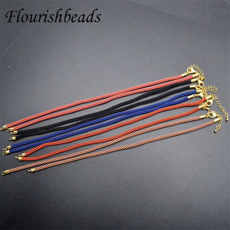 Various Colors Selections Anti Fading Gold Plated 45CM 17.7inches Cotton Material Thread Chain Cord for Jewelry Necklace Making
