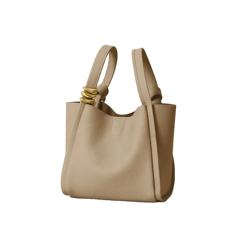 Handbags Manufacturer Wholesale Ladies New Design Luxury Large Capacity Genuine Leather Women's Shoulder Tote Bucket Bags