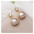 2024 Vintage S925 Silver Needle Earrings Natural Freshwater Pearl Zircon Bird's Nest Circle Design Tassel Shape Pattern Gift for