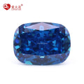 Synthetic Loose Gemstone Elongated-Cushion Shape Customized Price Crushed Ice Cut Cubic Zirconia Dark-Blue Zircon Stones