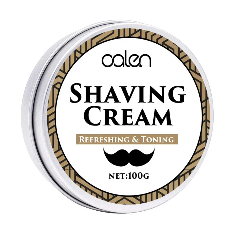 Handmade Men's Shaving Soap Jojoba Oil Infused Cream Gentle and Smooth Beard Foam in Aluminum Box Not Stimulating