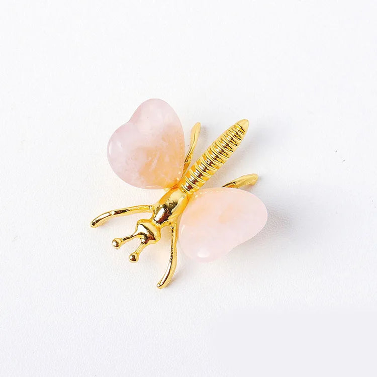 DIY Crystal Handmade Rose Quartz Butterfly Crystal Gemstone Gift