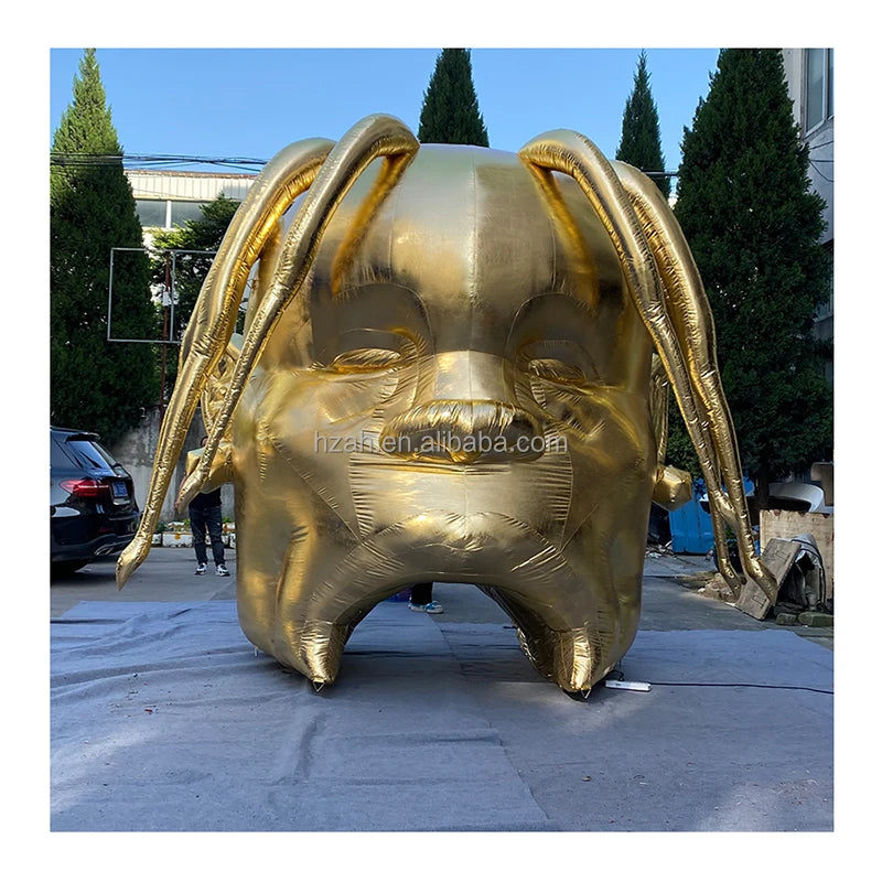 Customizable Decoration Gold 3mH Oxford Cloth Inflatable Travis Scott Head Model Balloon for Sale Promotion