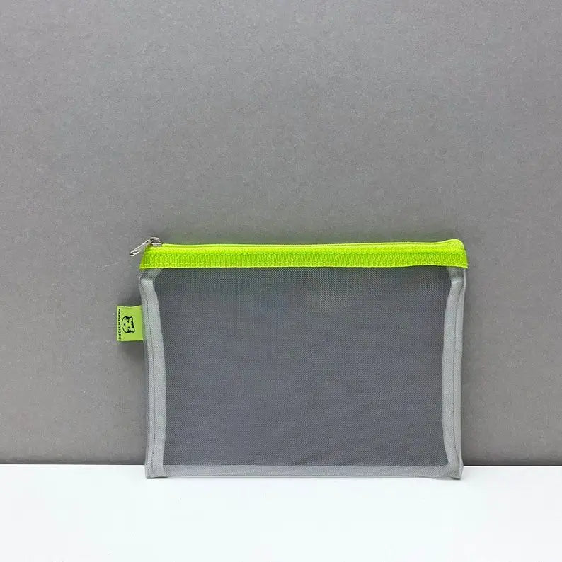 Travel Pouch for Kids Transparent Mesh Zipper Bag Cotton/Nylon/Cloth Storage for Toiletries and Makeup with Logo Pattern