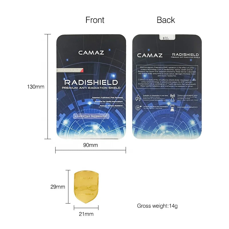 5g 24K Gold Anti Radiation Quantum Shield for Cell Phone EMF Protection Hoonni Brand