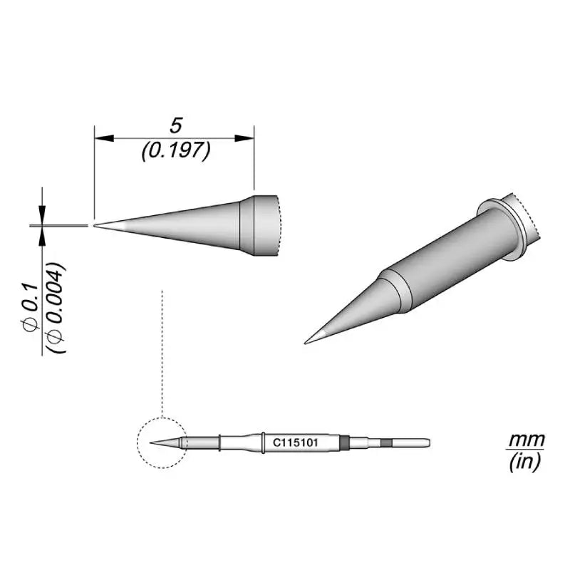 Original JBC NT115-A Nano Handle Tweezers High Precision C115-101 Conical Bent Cartridge Soldering Tips Made of Durable Copper