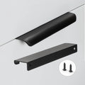 Black Hidden Cabinet Handles Kitchen Handles Cupboard Door Pulls Drawer Knobs Long Furniture Handle Hardware Aluminum Alloy