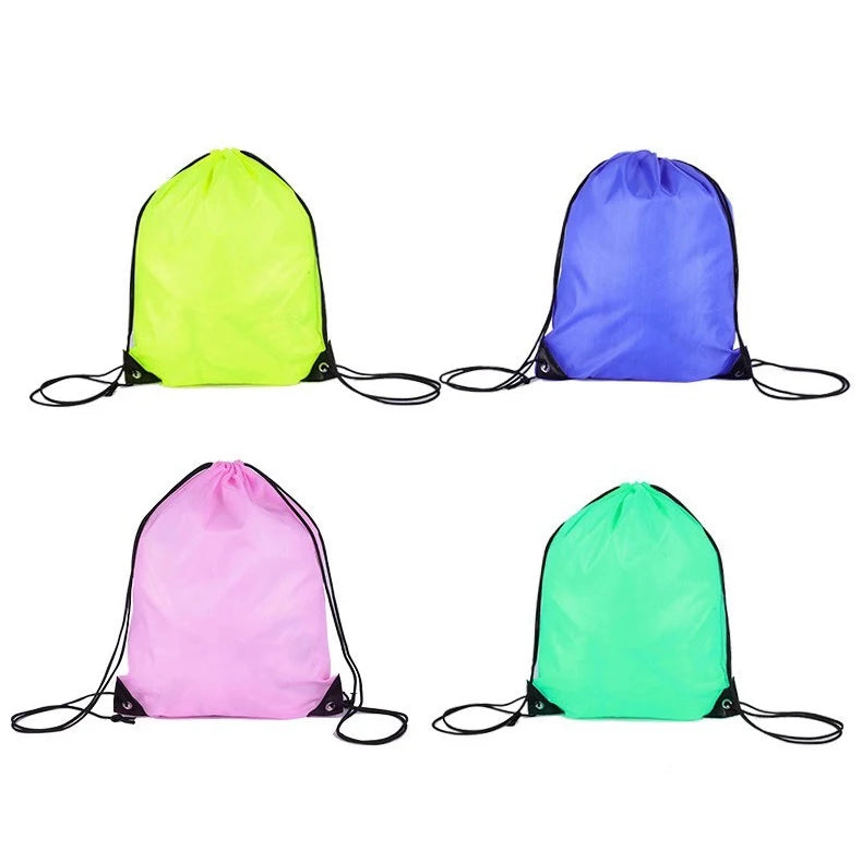 2026 customized logo print backpack sport soccer drawstring bag for promotion polyester folding grocery shopping bag
