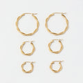 Fenny 18K PVD Plated Wholesale Waterproof Dainty Trendy Vintage Twisted Rope Stainless Steel Hoop Earring for Women