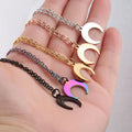Wholesale Non Tarnish Silver 18K Gold Plated 316L Stainless Steel New Crescent Moon Pendant Necklace Jewelry for Women