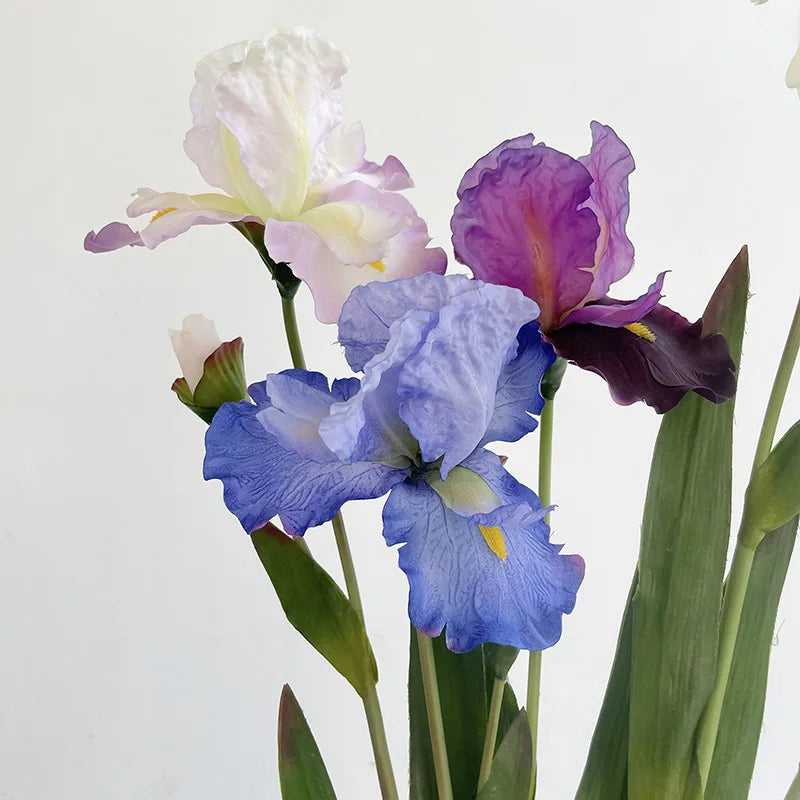 Y-H075 High Quality Artificial Iris Flower Real Touch Home Wedding Party Decoration Table Center Piece French Flower