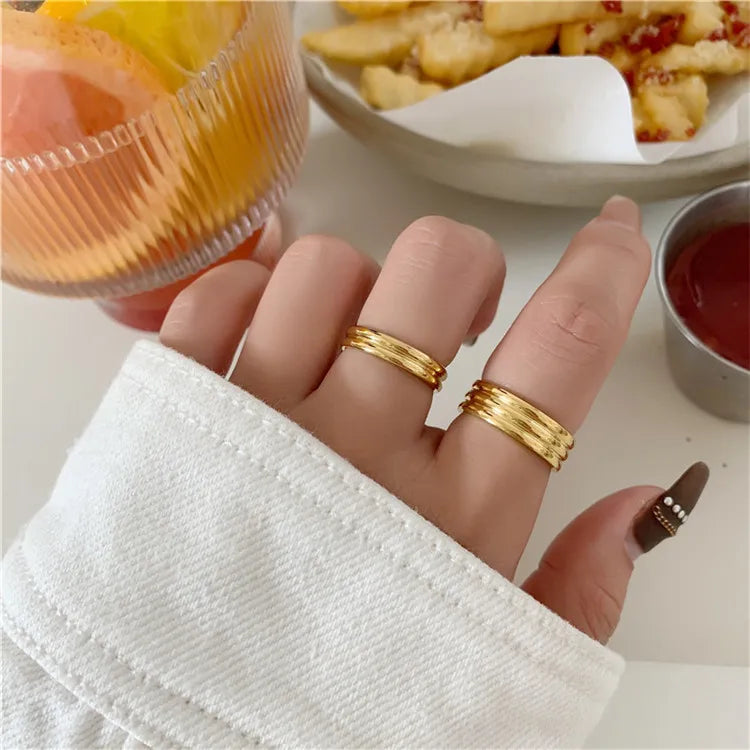 SP New Arrived Fine Jewelry Fashion Stainless Steel Double Triple Layered Rings for Woman