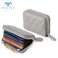 Gray Sheepskin Genuine Leather Luxury Mini Card and Coin Holder Custom Design Business & Lady Style with Zipper Custom Logo