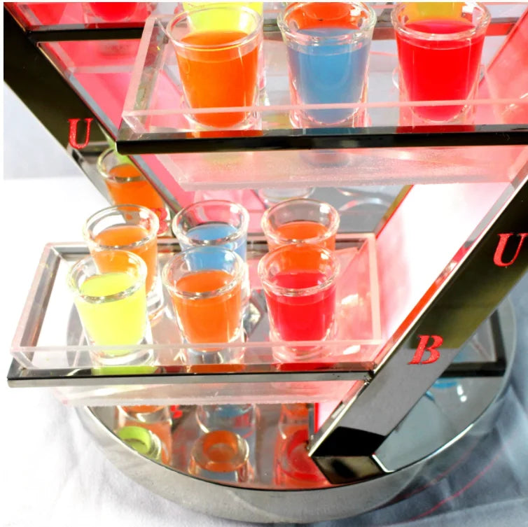 Metal LED Shot Glass Tray for Nightclub