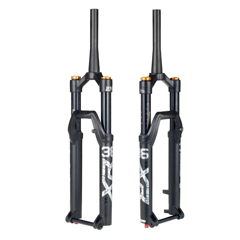 MTB air Fork Line Control Damping Black Inner Tube 27.5 29 Inch Bicycle Straight Cone Tube Thru- Axle Fork