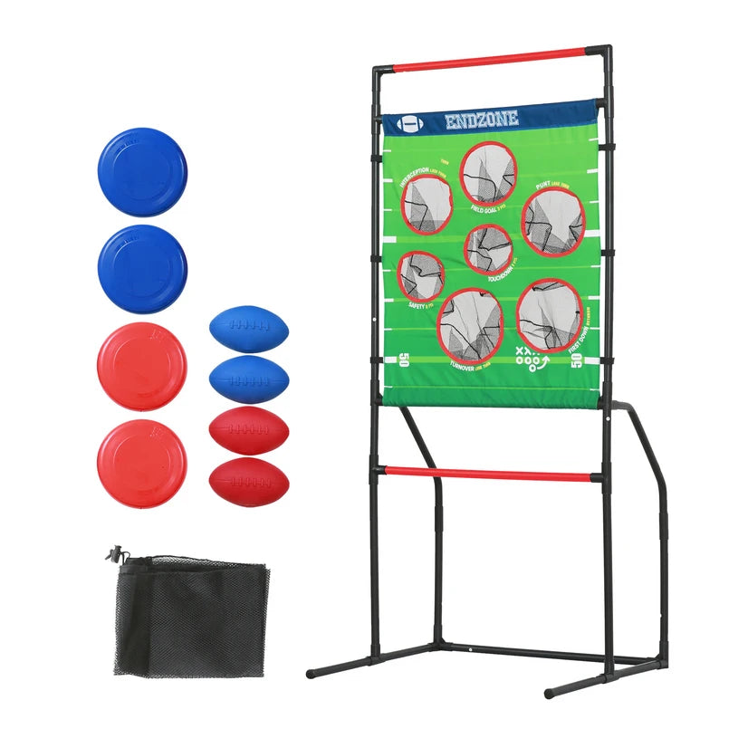 2-in-1 Football Disc Toss Backyard Lawn Game Glying Disc Game Rugby Ball Toys Throwing Toss Game Set for Outdoor Games