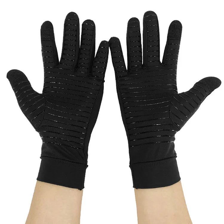 Copper Fiber Full Finger Compression Gloves Cycling Sports Gym Gloves