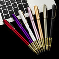 Custom Logo Luxury Business Writing Roller Pen 0.5mm Black Ink Office Metal Gel Pen with Cap for Signing and Spray Paint