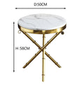 Modern Stainless Steel Gold 3-legged Round Slate Coffee Table Living Room Coffee Table