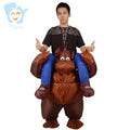 Adults Unisex Inflatable Ride-On Gorilla Costume with 190T Polyester and 4 AA Batteries for Christmas