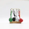 Genuine Leather Ball Keychain Retro Accessories Cute Round Shear Ball Keychains for Women Bag Charms Handwoven Globe Keychain