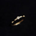 Delicate 925 Sterling Silver Plated 14 K Gold Plating Diamond Ring Stacking Opening Adjustable Tail Ring